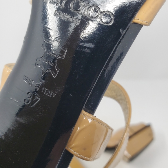 Jimmy Choo Nude Patent Pumps - Picture 7 of 12